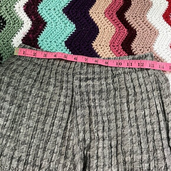 IGOR Alec Pants Womens 8 Dobranic Artsy Wide Leg Linen Crinkle Cropped Lagenlook - Picture 3 of 7